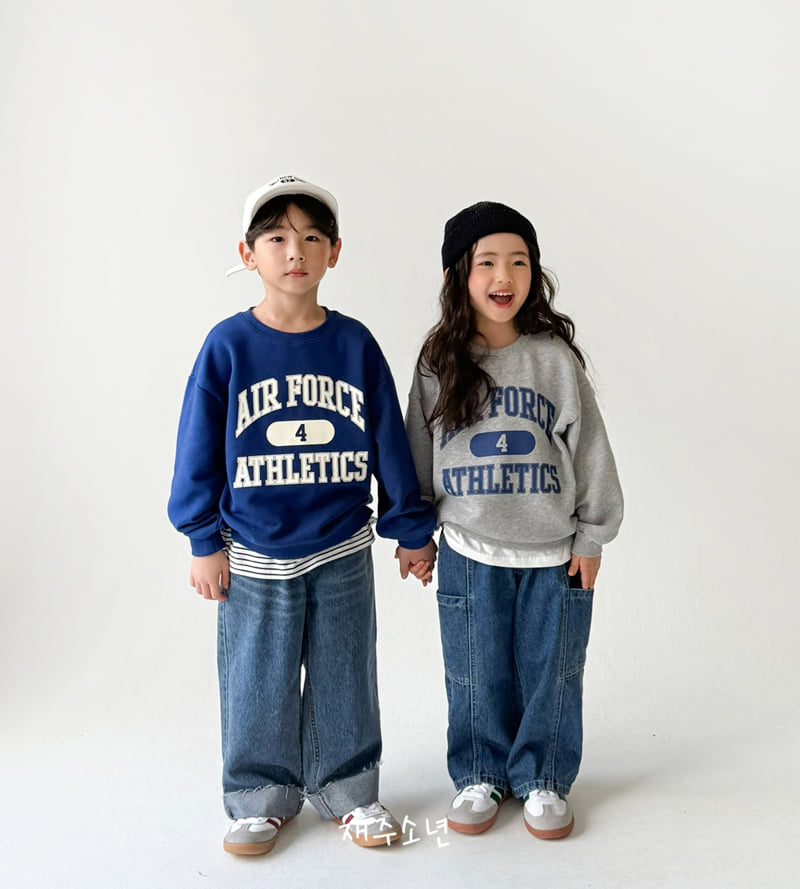 Witty Boy - Korean Children Fashion - #kidsshorts - Air Force Sweatshirt - 3