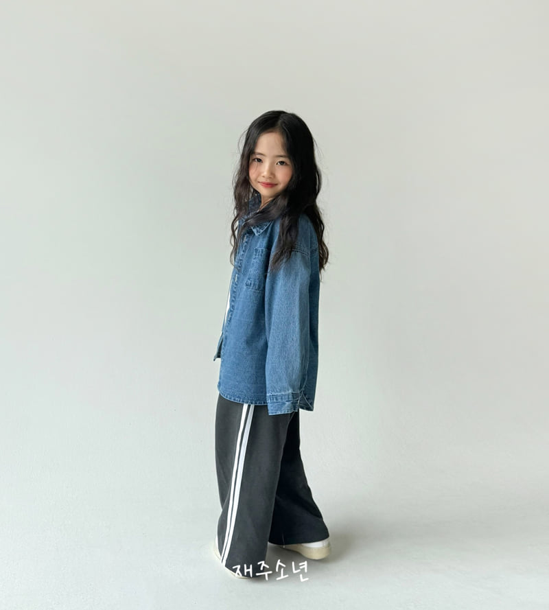 Witty Boy - Korean Children Fashion - #kidzfashiontrend - Double Line Track Pants (Pig Charcoal) - 9