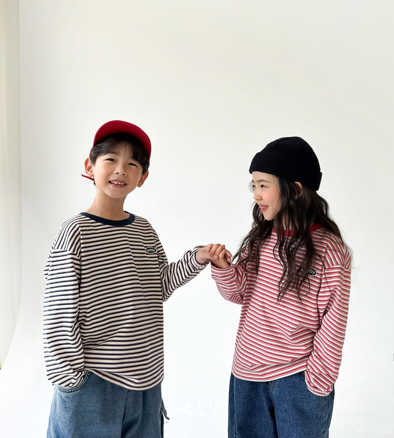 Witty Boy - Korean Children Fashion - #prettylittlegirls - Genie Striped Tee - 7