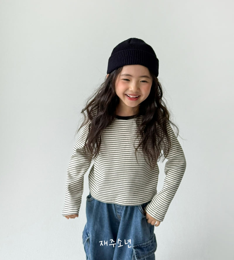 Witty Boy - Korean Children Fashion - #prettylittlegirls - Jenny Ribbed Stripe Tee