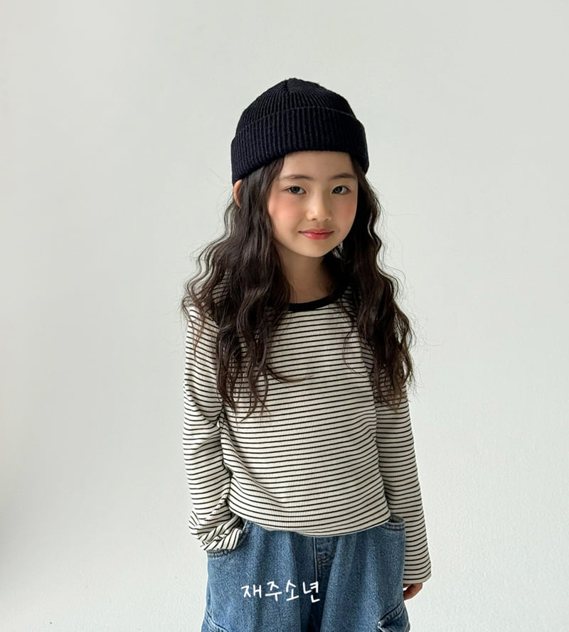 Witty Boy - Korean Children Fashion - #toddlerclothing - Jenny Ribbed Stripe Tee - 4