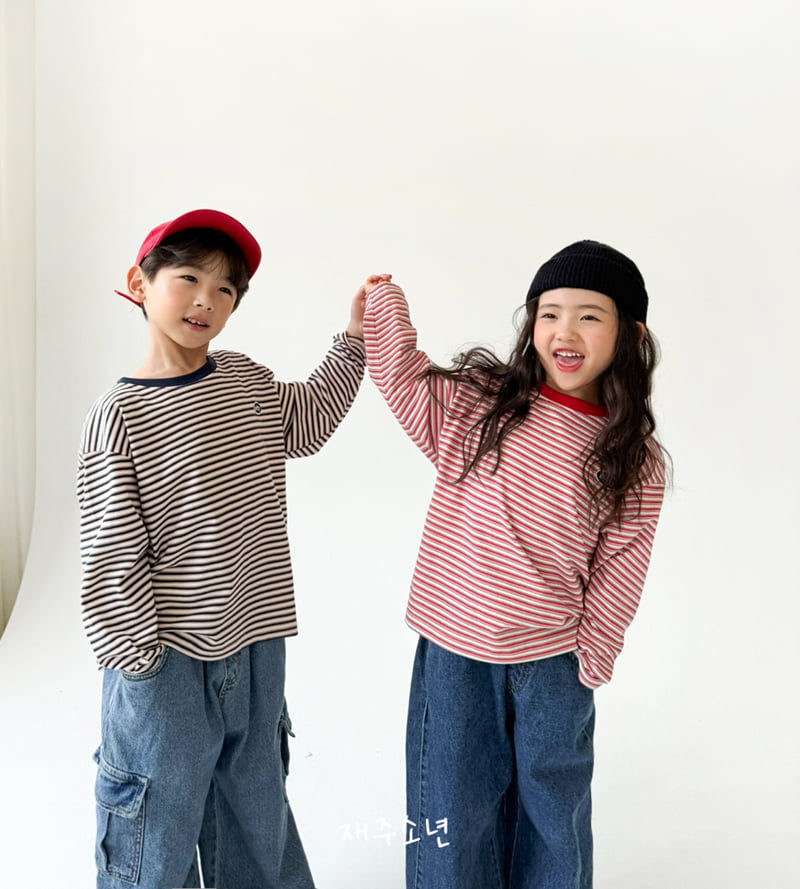 Witty Boy - Korean Children Fashion - #todddlerfashion - Genie Striped Tee - 8