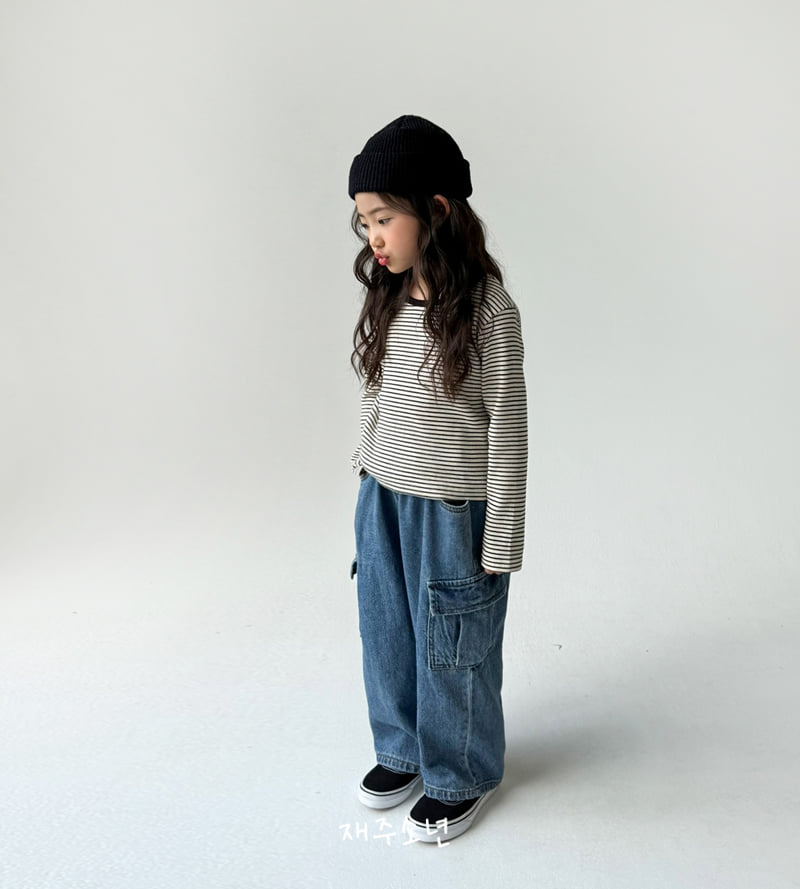 Witty Boy - Korean Children Fashion - #todddlerfashion - Jenny Ribbed Stripe Tee - 2