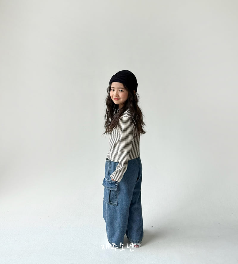 Witty Boy - Korean Children Fashion - #toddlerclothing - Jenny Ribbed Stripe Tee - 3