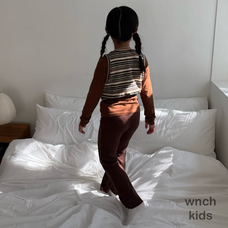 Wnch Kids - Korean Children Fashion - #kidsstore - Pom-Pom Ribbed Pants - 8