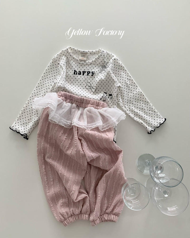 Yellow Factory - Korean Baby Fashion - #babygirlfashion - Viola Frill Texture Pants - 6