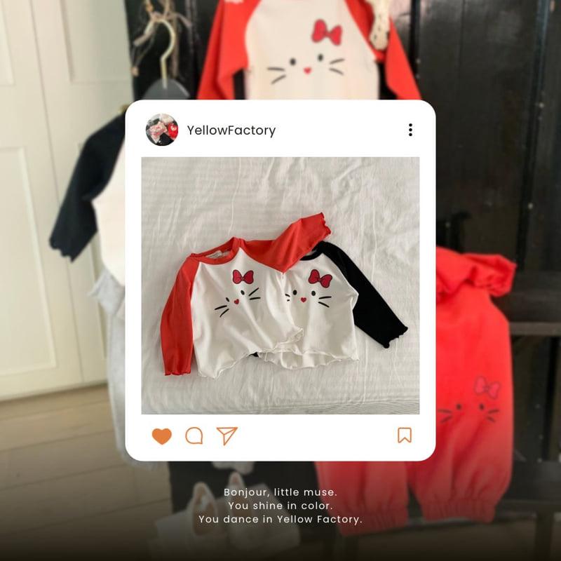 Yellow Factory - Korean Baby Fashion - #onlinebabyboutique - Meow Tee