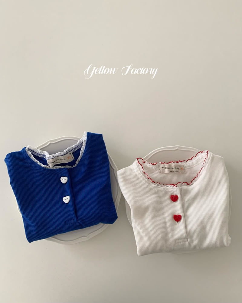Yellow Factory - Korean Baby Fashion - #onlinebabyshop - Heart Button Tee - 3