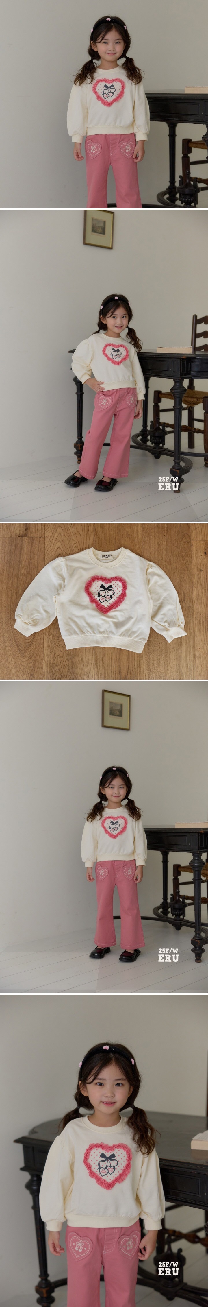 e.ru - Korean Children Fashion - #kidsshorts - Heart Ribbon Tee - 2