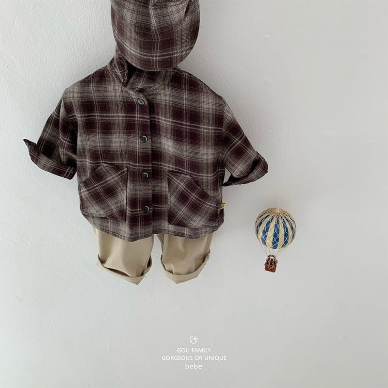 go;u - Korean Baby Fashion - #babyfever - Bebe Fall Check Shirt - 4