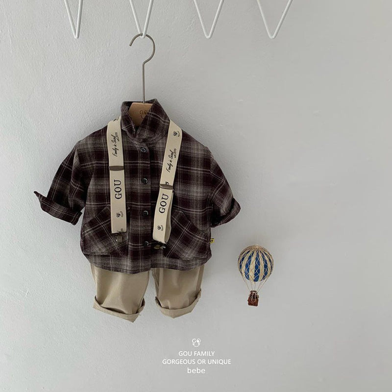 go;u - Korean Baby Fashion - #babylifestyle - Bebe Fall Check Shirt - 5