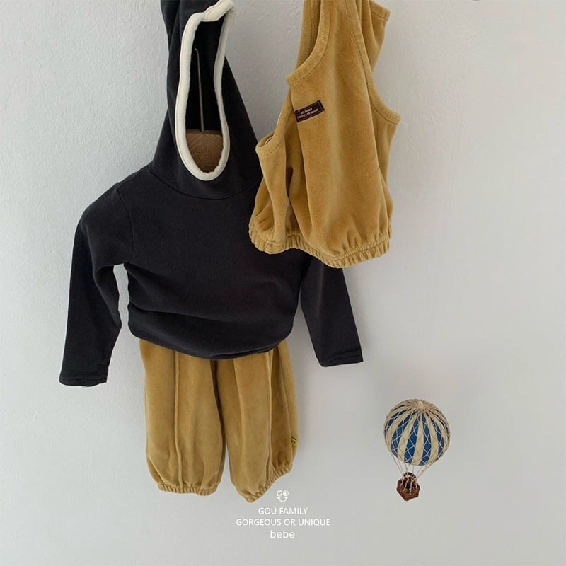 go;u - Korean Baby Fashion - #babyootd - Bebe Hooded Layered Tee - 9