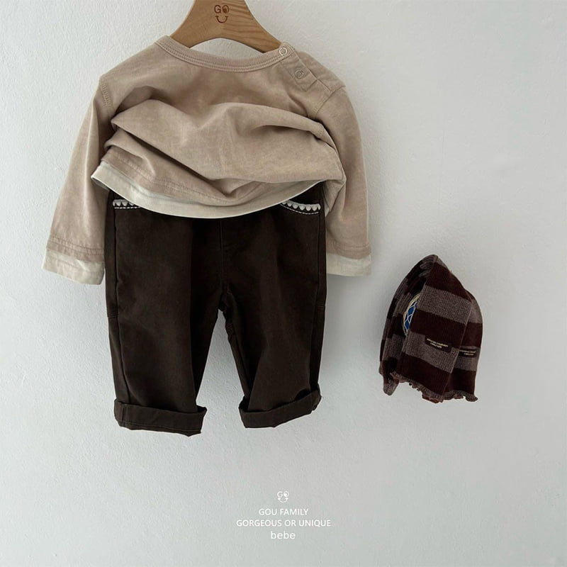 go;u - Korean Baby Fashion - #babyootd - Bebe Cute Pocket Pants - 5