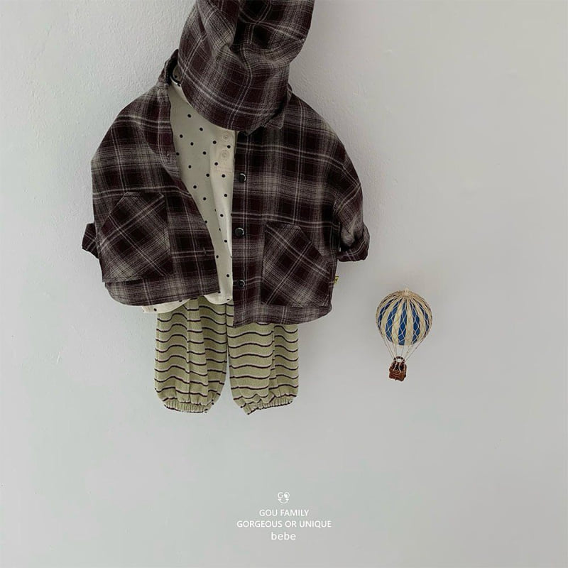 go;u - Korean Baby Fashion - #babyoutfit - Bebe Fall Check Shirt - 8