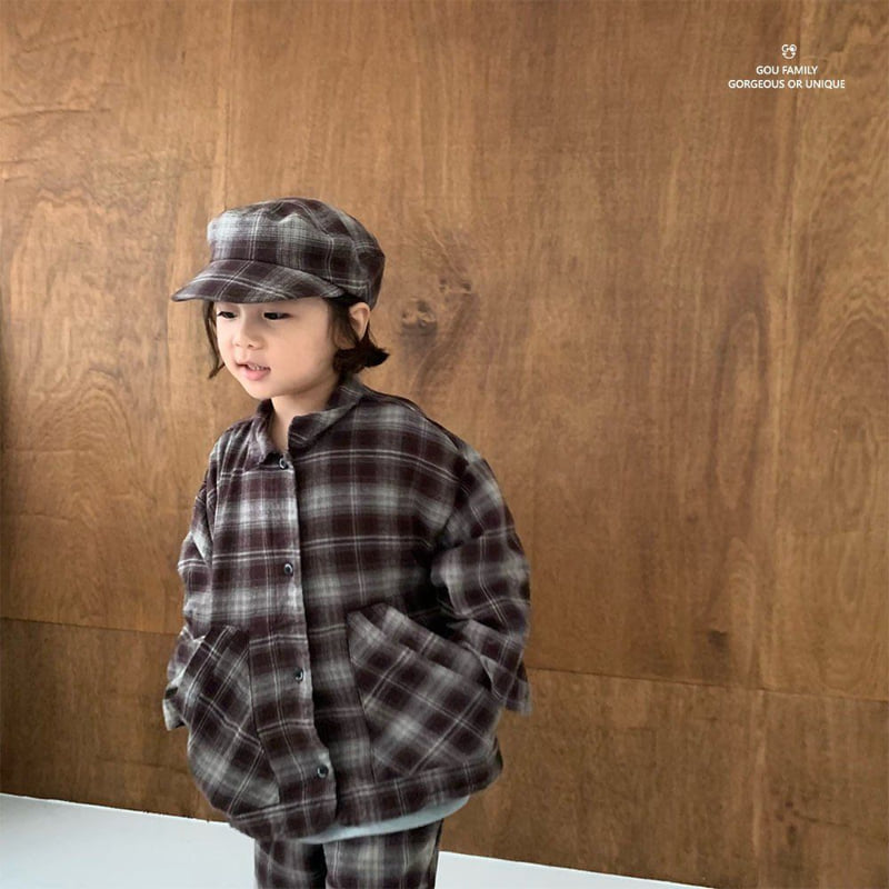 go;u - Korean Children Fashion - #discoveringself - Fall Check Jacket - 8