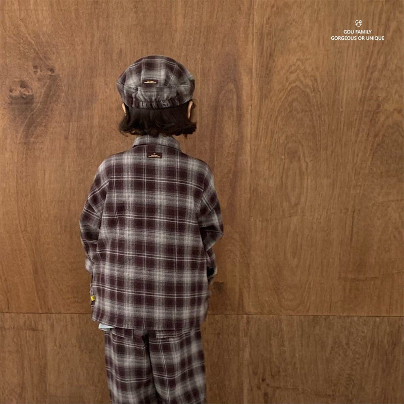 go;u - Korean Children Fashion - #fashionkids - Fall Check Jacket - 9