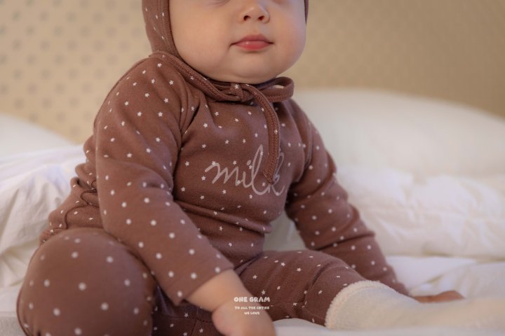 1 Gram - Korean Baby Fashion - #babyfever - Milk Top Bottom Set - 6
