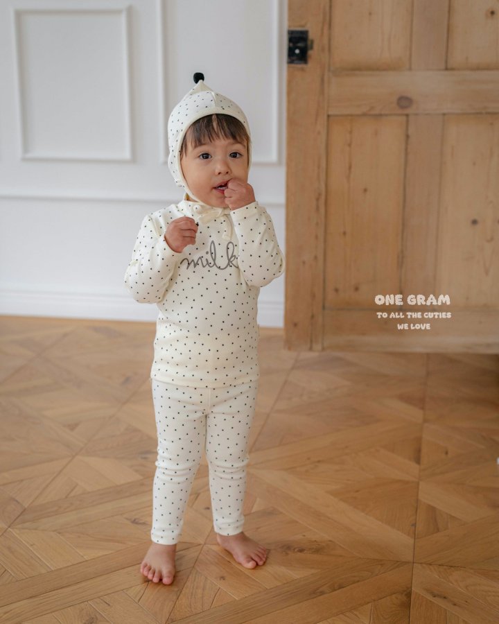 1 Gram - Korean Baby Fashion - #babygirlfashion - Milk Top Bottom Set - 7