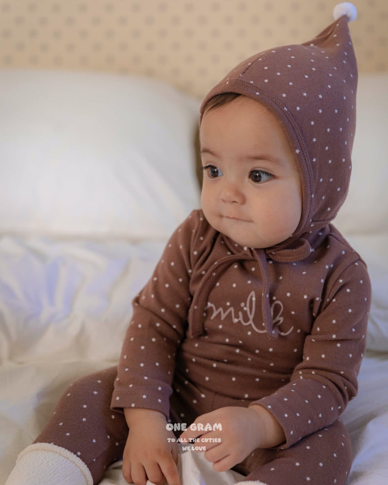 1 Gram - Korean Baby Fashion - #babyfever - Milk Bonnet - 4