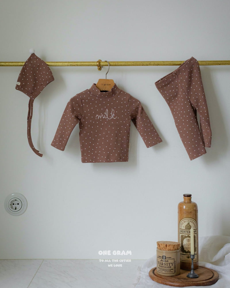 1 Gram - Korean Baby Fashion - #babyoutfit - Milk Top Bottom Set - 11