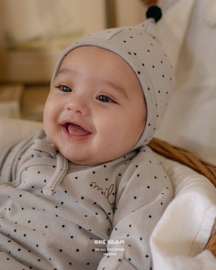 1 Gram - Korean Baby Fashion - #babyoutfit - Milk Bonnet - 8