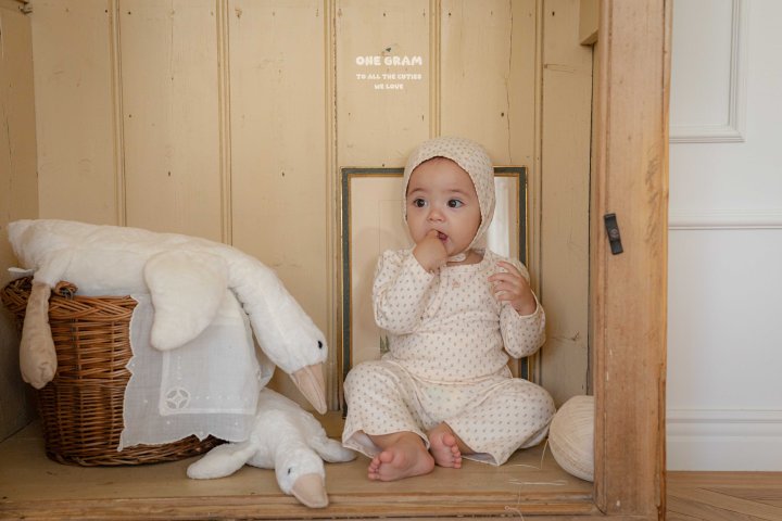 1 Gram - Korean Baby Fashion - #babyoutfit - Mie Bonnet