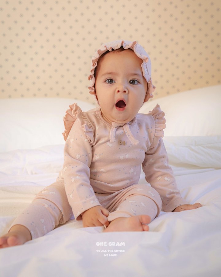 1 Gram - Korean Baby Fashion - #onlinebabyshop - Bunny Top Bottom Set - 3