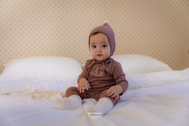 1 Gram - Korean Baby Fashion - #smilingbaby - Milk Top Bottom Set