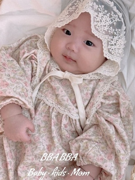 Peach Corduroy Flower One-piece (Baby) Peach Corduroy Flower One-piece (Baby)
