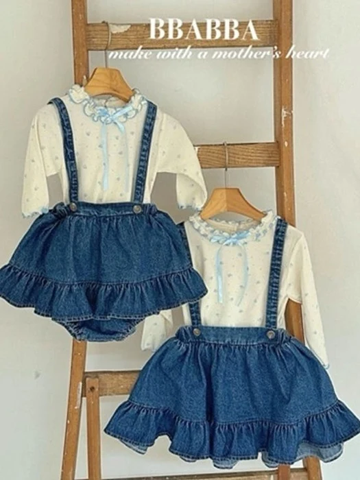 Ria Denim Suspender Skirt (Kids) Ria Denim Suspender Skirt (Kids)