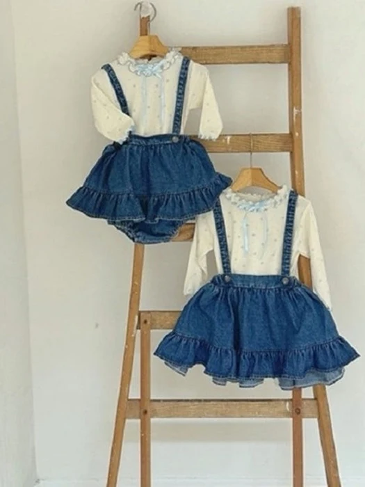 Lea Denim Suspender Skirt (Kids) Lea Denim Suspender Skirt (Kids)