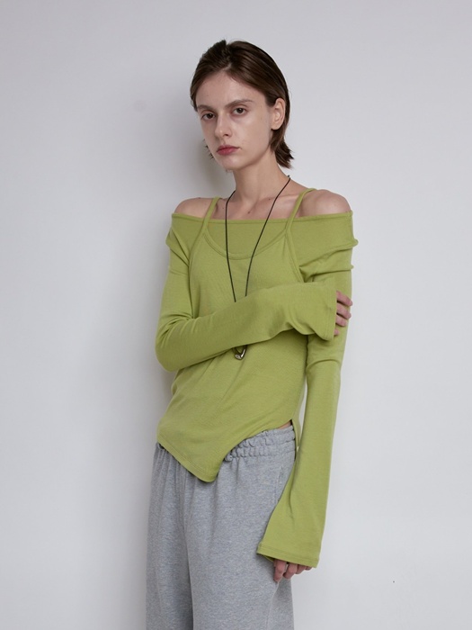 Bell Sleeve Unbalanced Tee Bell Sleeve Unbalanced Tee