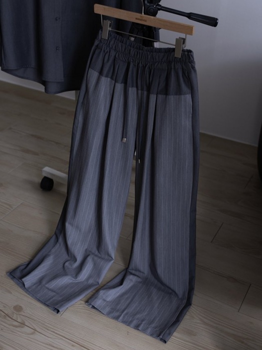 Contrast Panel Stripe Wide Pants