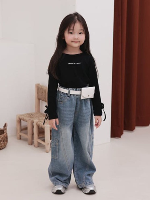 Pocket Wide Denim Pants