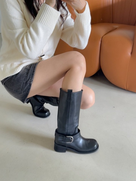 Strap Round Mid Half Boots
