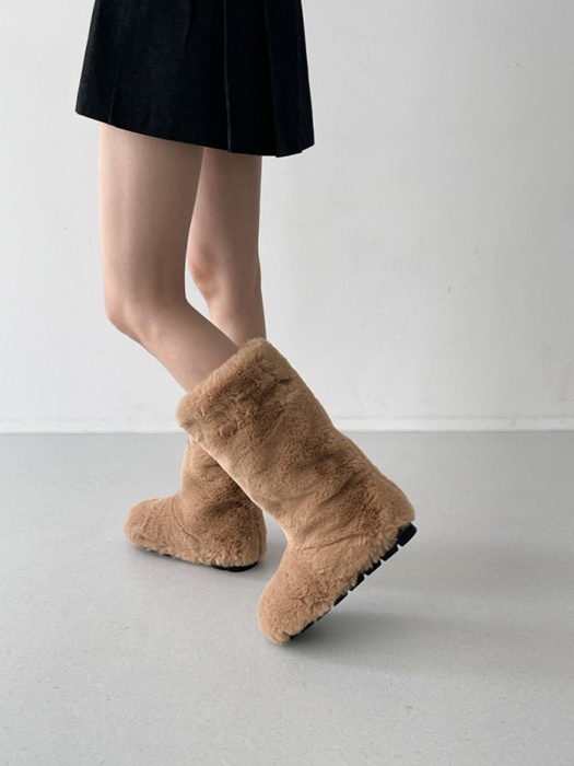 Mid Half Air Suede Police Boots