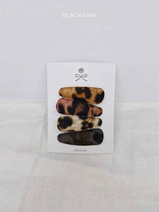 Leopard Snap Clip (set of 4)