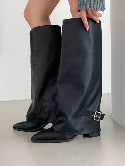 Stiletto Strap Buckle Half Boots