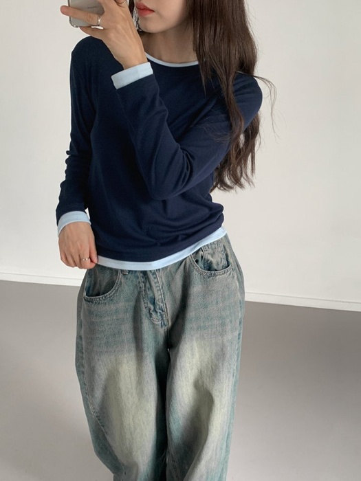 Contrast Round Tee Contrast Round Tee