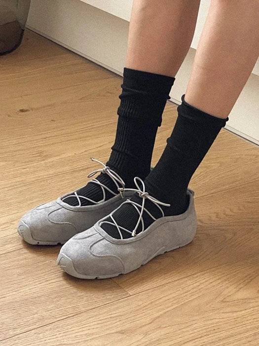 Suede Ballet Core Flap Sneakers