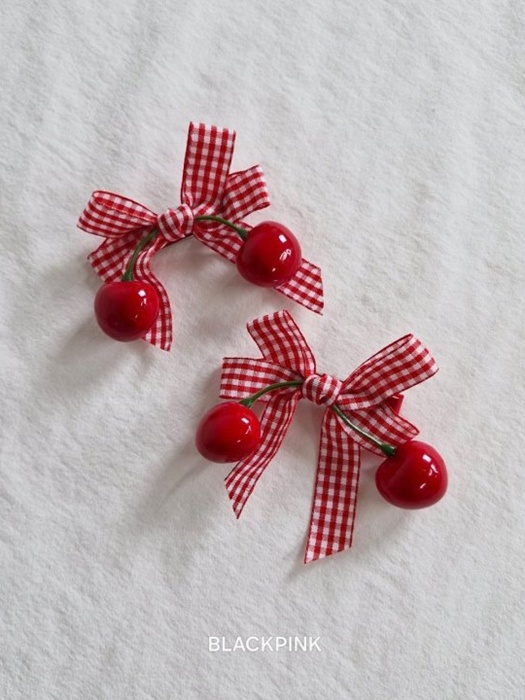 Cherry Check Ribbon (set of 2) Cherry Check Ribbon (set of 2)