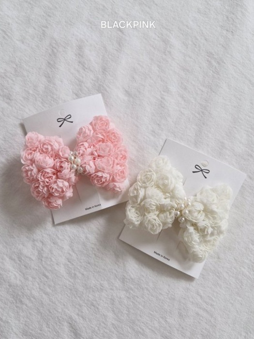 Rose Pom-Pom Ribbon Pin Rose Pom-Pom Ribbon Pin