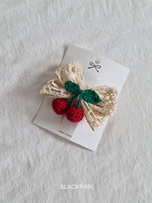 Cherry Ribbon Hair Clip Cherry Ribbon Hair Clip