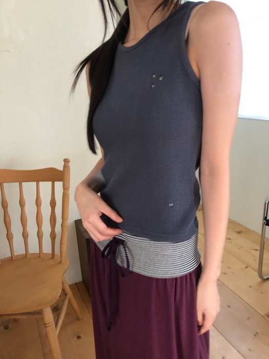 Linda Rib Sleeveless Tee Linda Rib Sleeveless Tee