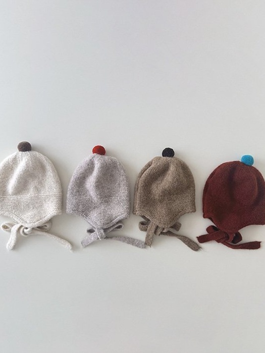 Pompom Ear Knit Hat