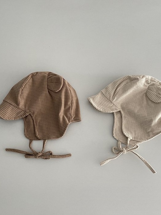 Check Bear Ear Hat