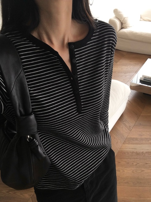 Henley Neck Long Sleeve Tee Henley Neck Long Sleeve Tee