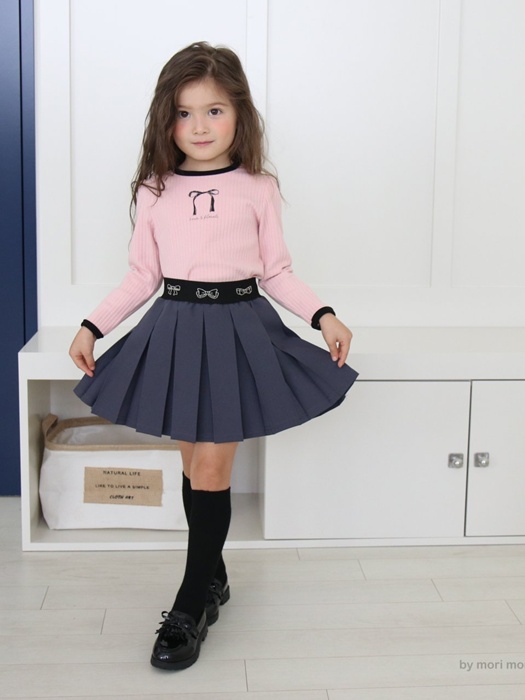 Ribbon Pleated Skirt Ribbon Pleated Skirt