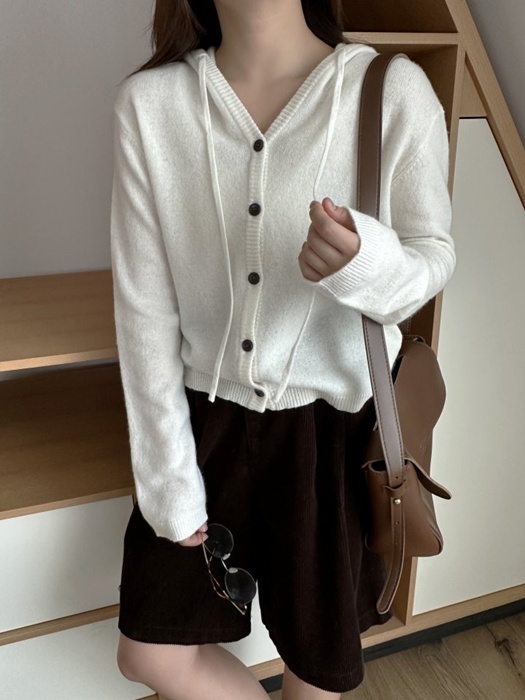 Wool Hood Cardigan