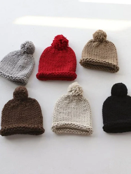 Knit Pom-Pom Mango Beanie